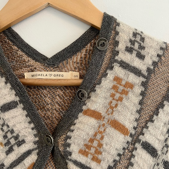 Rare! Micaela Greg Patterned Sleeveless Sweater - Picture 4 of 5